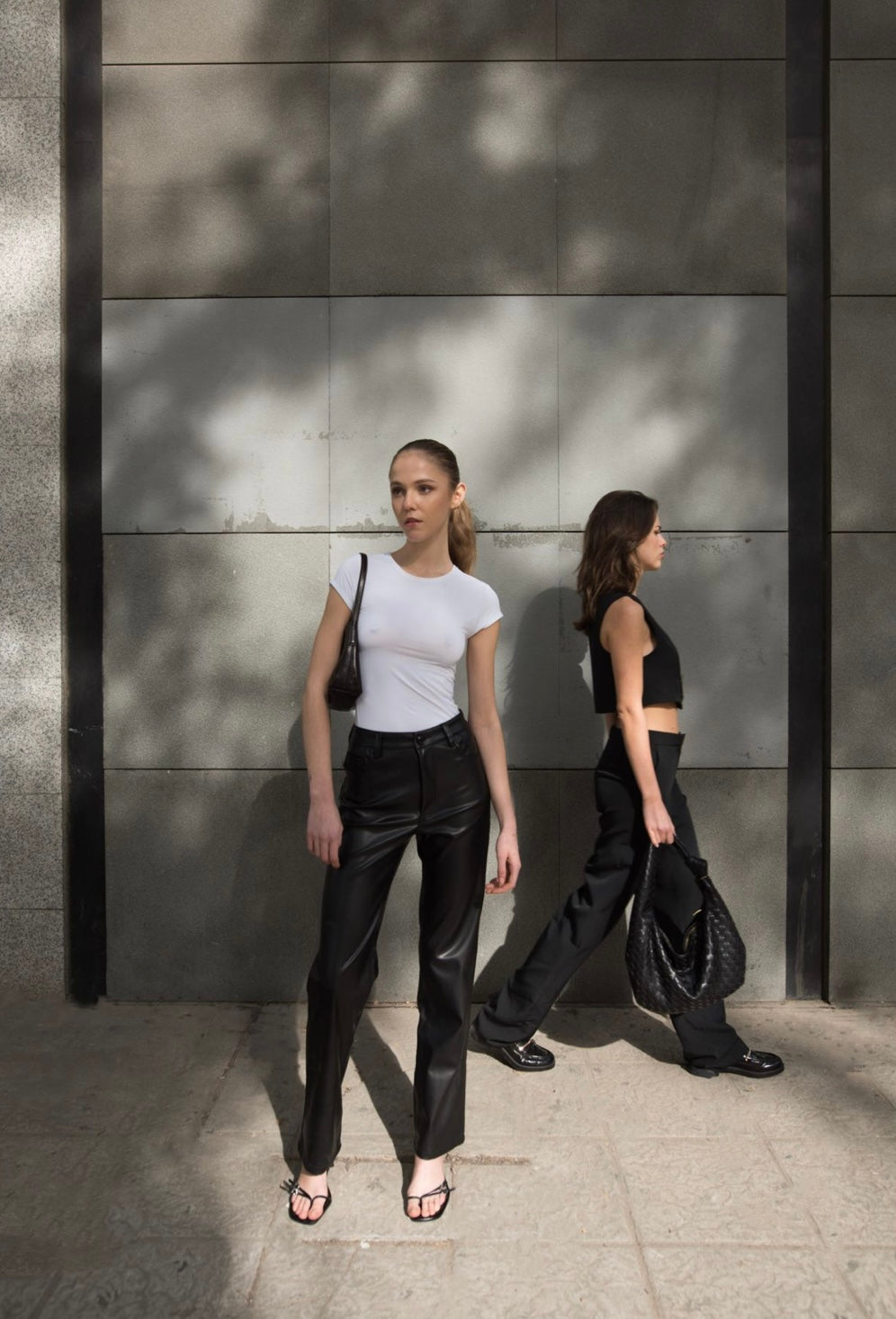 Fake leather pants